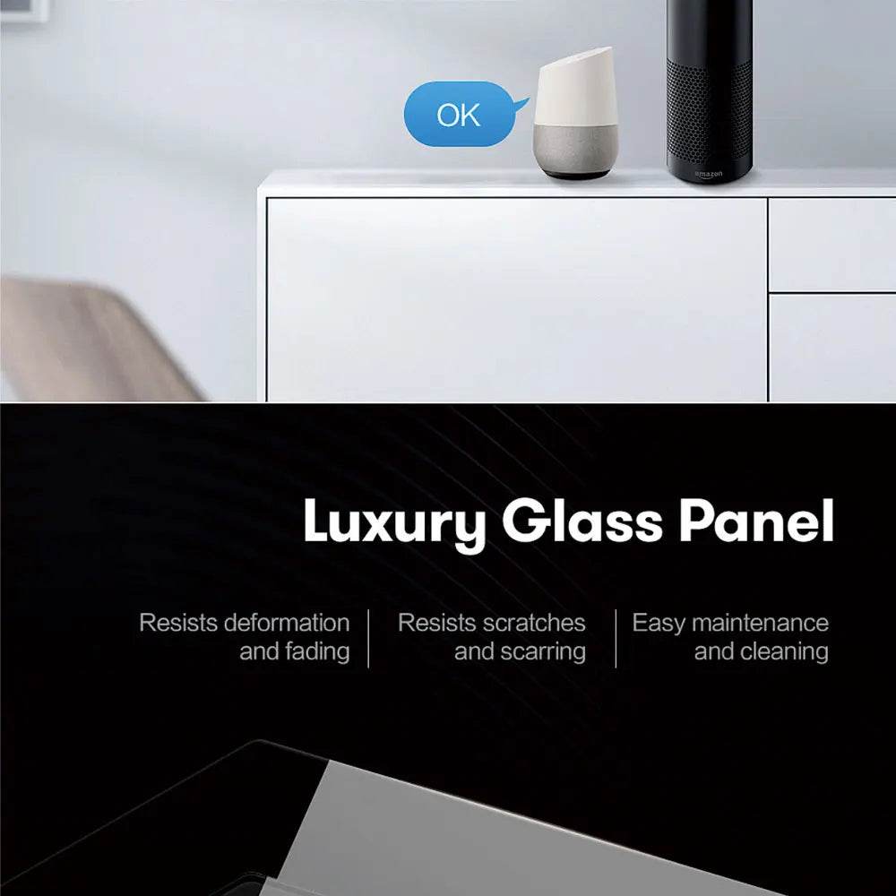 Tuya US WiFi Smart Wall Switch RF433 1/2/3/4 Gang No Neutral Wire Touch Sensor LED Light Switches Smart Home Alexa Google Home - Dreamy-Designs Store Online
