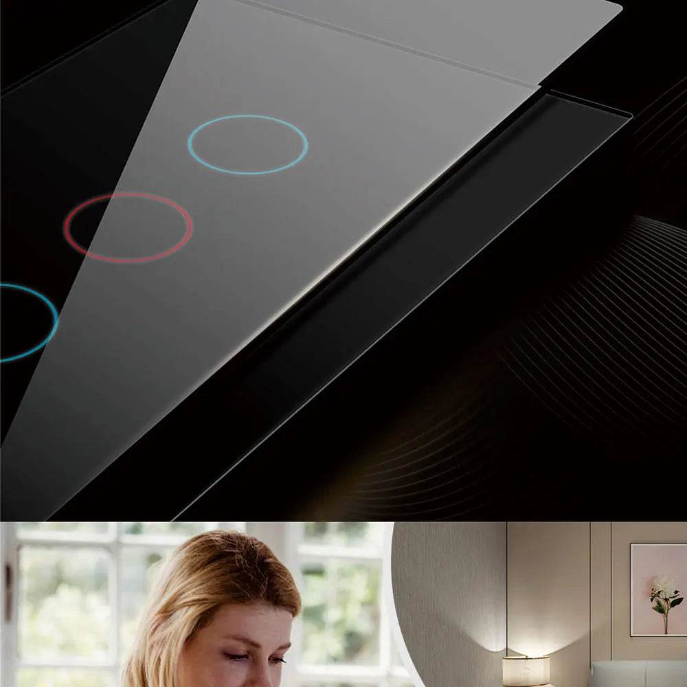 Tuya US WiFi Smart Wall Switch RF433 1/2/3/4 Gang No Neutral Wire Touch Sensor LED Light Switches Smart Home Alexa Google Home - Dreamy-Designs Store Online