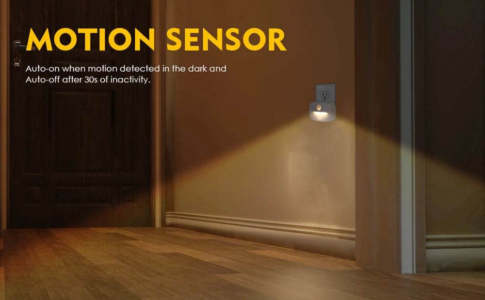 LED Night Light EU Plug In Smart Motion Sensor Light 220V Wall Lamp for Home Aisle WC Hallway Stair Kitchen Bedroom Night Lamp - Dreamy-Designs Store Online