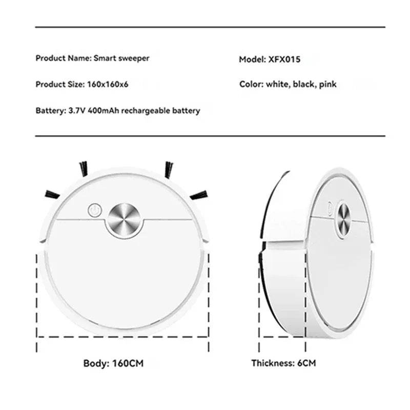 Smart 3-in-1 Robot Vacuum Cleaner (4000 Pa Suction) / Easy-to-Use / Ideal for Hard Floors, Carpets & Pet Hair / 40-Minute Battery Life - Dreamy-Designs Store Online