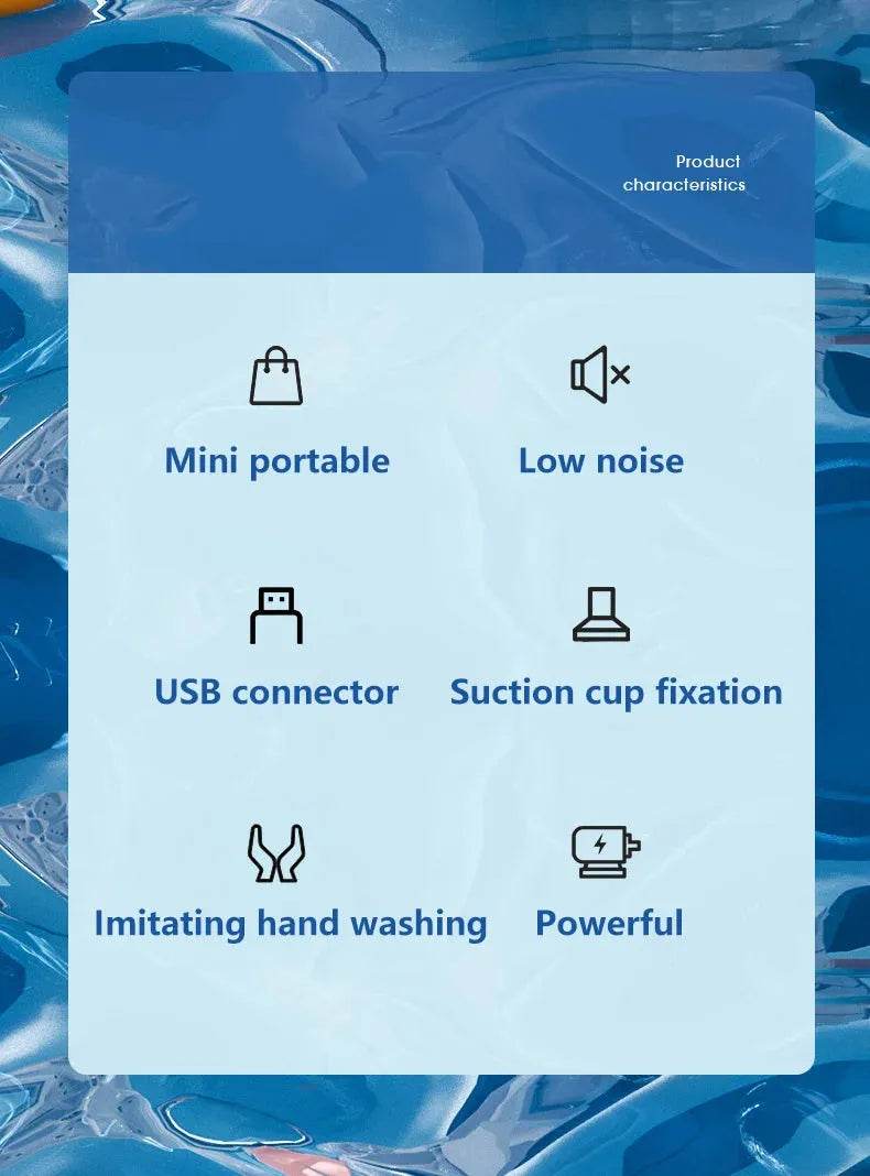 Portable Mini Turbo Washer USB Powered (30W) / Ultrasonic Cleaning Machine / For Underwear, Socks, Jewelry / Compact Travel Size (9.5cm) / Home & Travel Use - Dreamy-Designs Store Online