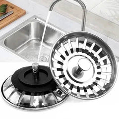 Stainless Steel Sink Strainer/Drain Catcher (7.8cm) - Hair & Debris Filter for Kitchen, Bathroom, Bathtub (Silver/Gold) - Easy Clean, Universal Fit - Dreamy-Designs Store Online