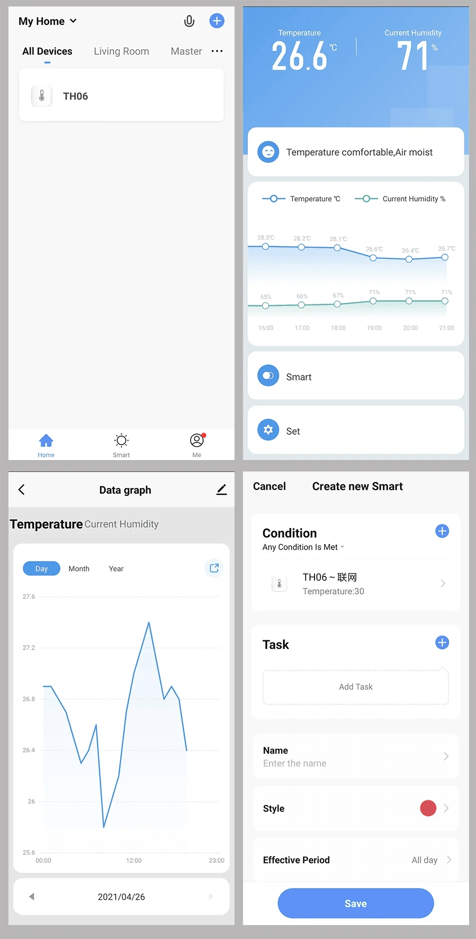 Tuya WiFi Smart Temperature Humidity Sensor Indoor Hygrometer Controller Monitoring Work with Smart Speaker Alexa Google Home - Dreamy-Designs Store Online