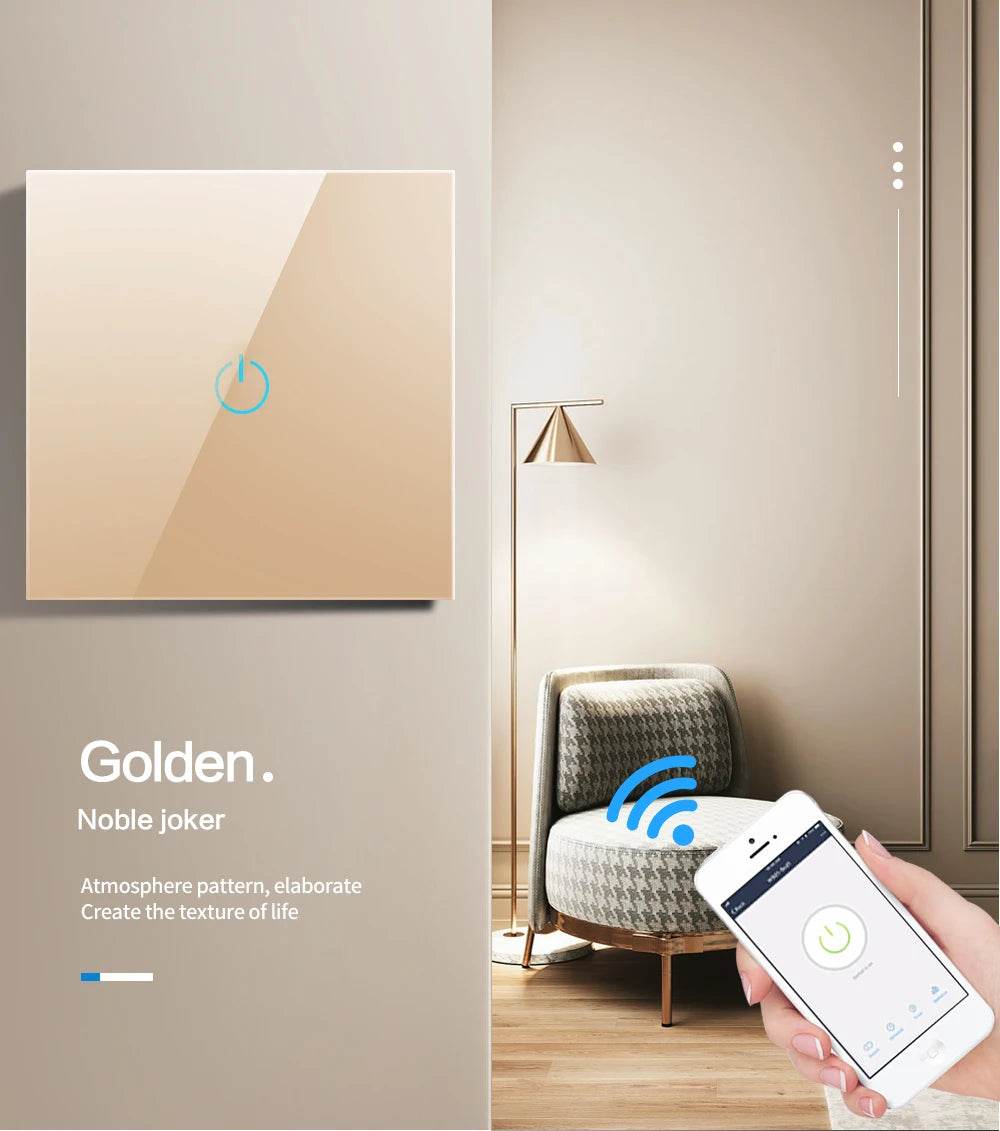 BONDA Smart Switch Alexa RF433 No Neutral Tuya Control Works With Google 1/2/3 Gang Smart Life Home Light WiFi Touch Switches - Dreamy-Designs Store Online