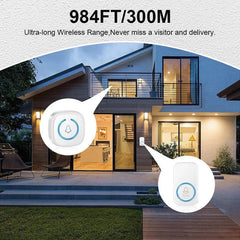 Wireless Doorbell Intelligent Welcome Door Bell 300M/984 FT Remote 60 Songs Melodies Home Smart Doorbell US EU Plug Optional - Dreamy-Designs Store Online