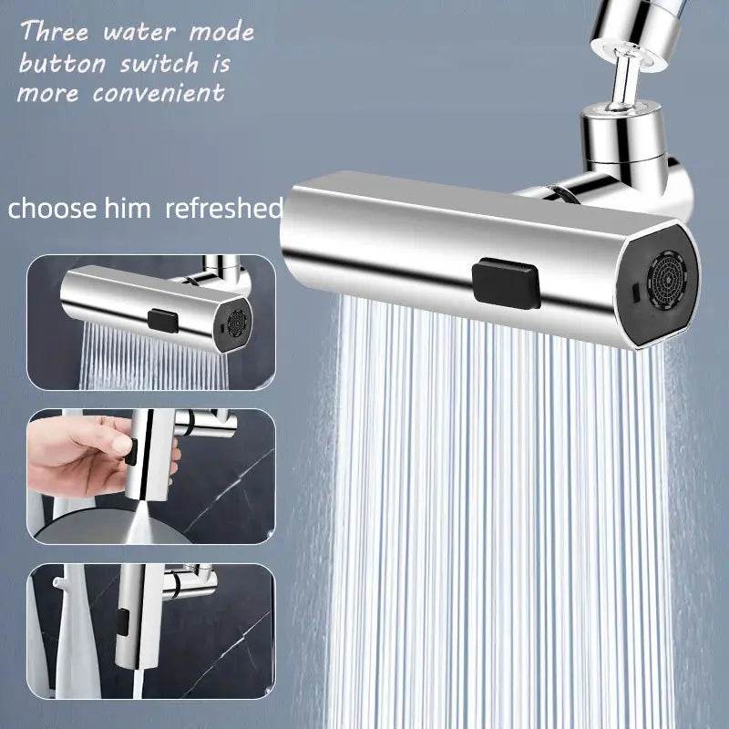 New Kitchen Waterfall Three-mode Universal Swivel Extension Faucet Splash-proof Nozzle Sink Multi-function - Dreamy-Designs Store Online