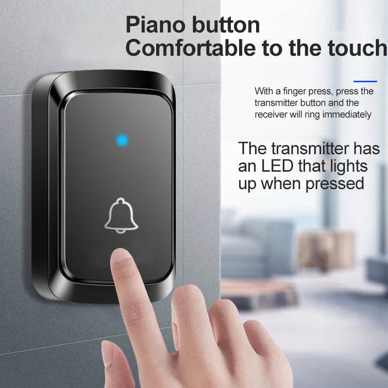 Smart Wireless Doorbell Family Door Bell Chime Kit 300M/1000Ft Long Distance 60 Songs Intelligent Doorbell Kit US EU Plug - Dreamy-Designs Store Online