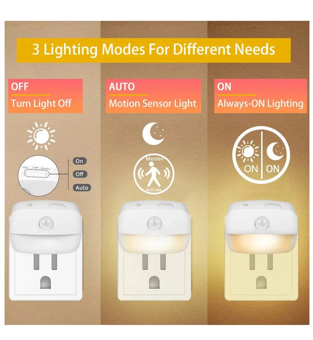 LED Night Light EU Plug In Smart Motion Sensor Light 220V Wall Lamp for Home Aisle WC Hallway Stair Kitchen Bedroom Night Lamp - Dreamy-Designs Store Online