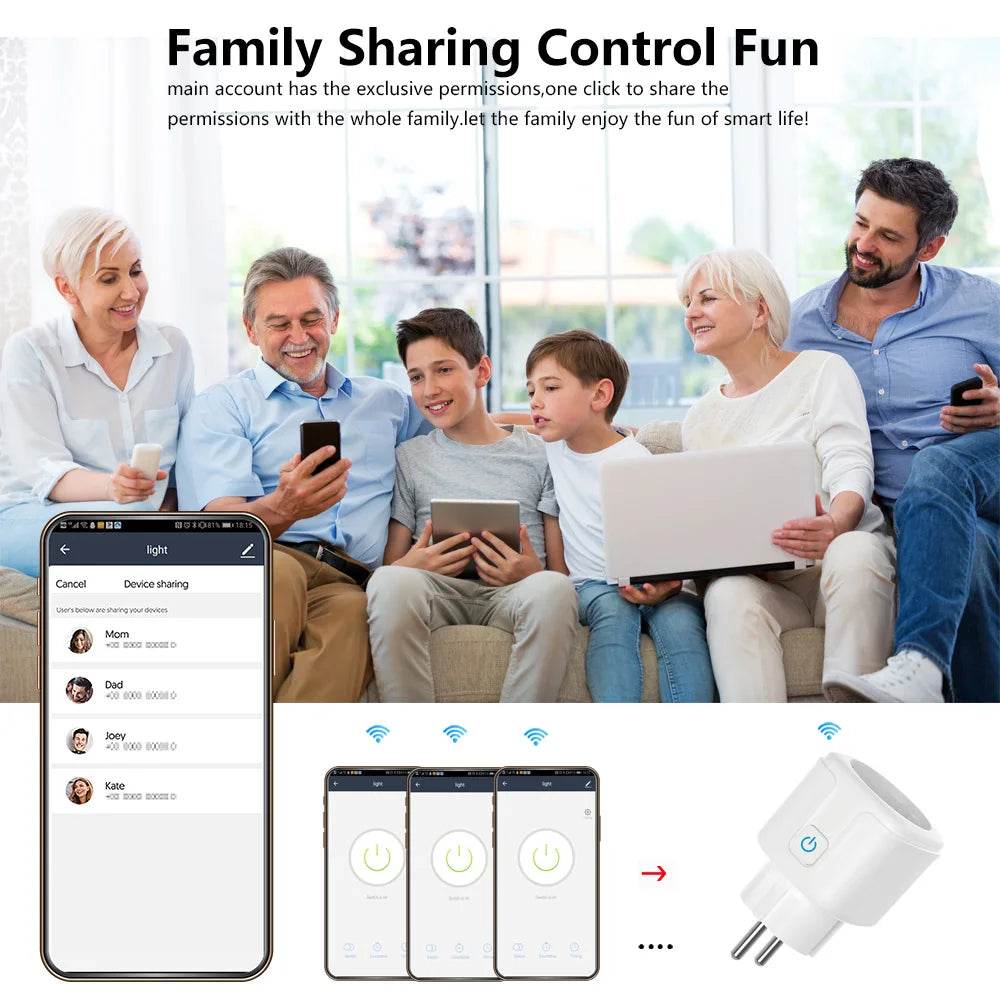 TUYA Smart Plug WiFi/Zigbee Socket EU 16A/20A With Power Monitor Timing Function Voice Control Works With Alexa GoogleHome - Dreamy-Designs Store Online