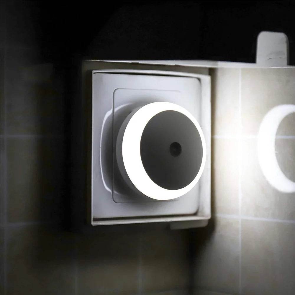 LED Night Light Smart Night Sensor Round Plug in Wall Night Lamp Bathroom Home Kitchen Hallway Staireway Bedroom Nightlight - Dreamy-Designs Store Online