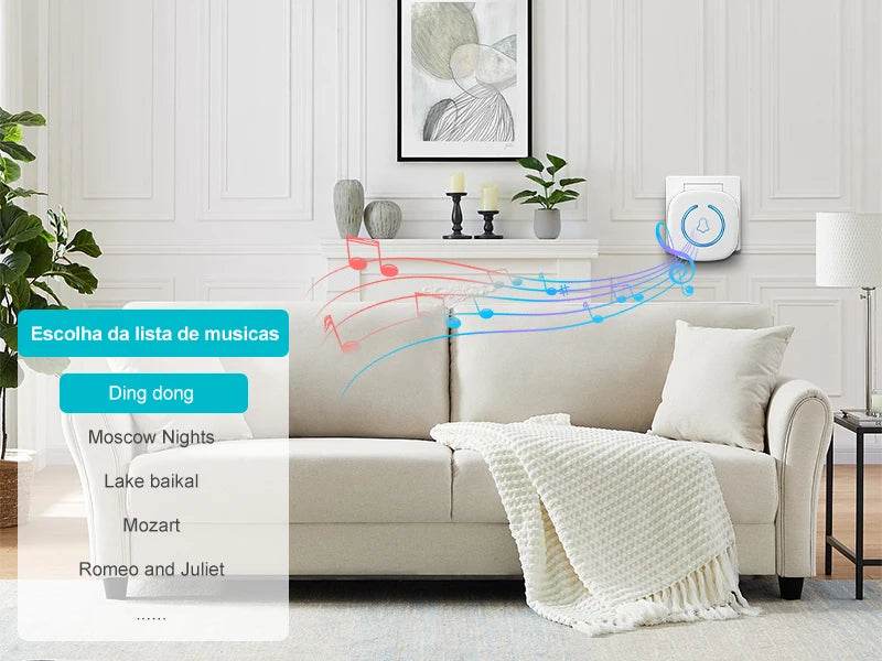Wireless Doorbell Intelligent Welcome Door Bell 300M/984 FT Remote 60 Songs Melodies Home Smart Doorbell US EU Plug Optional - Dreamy-Designs Store Online
