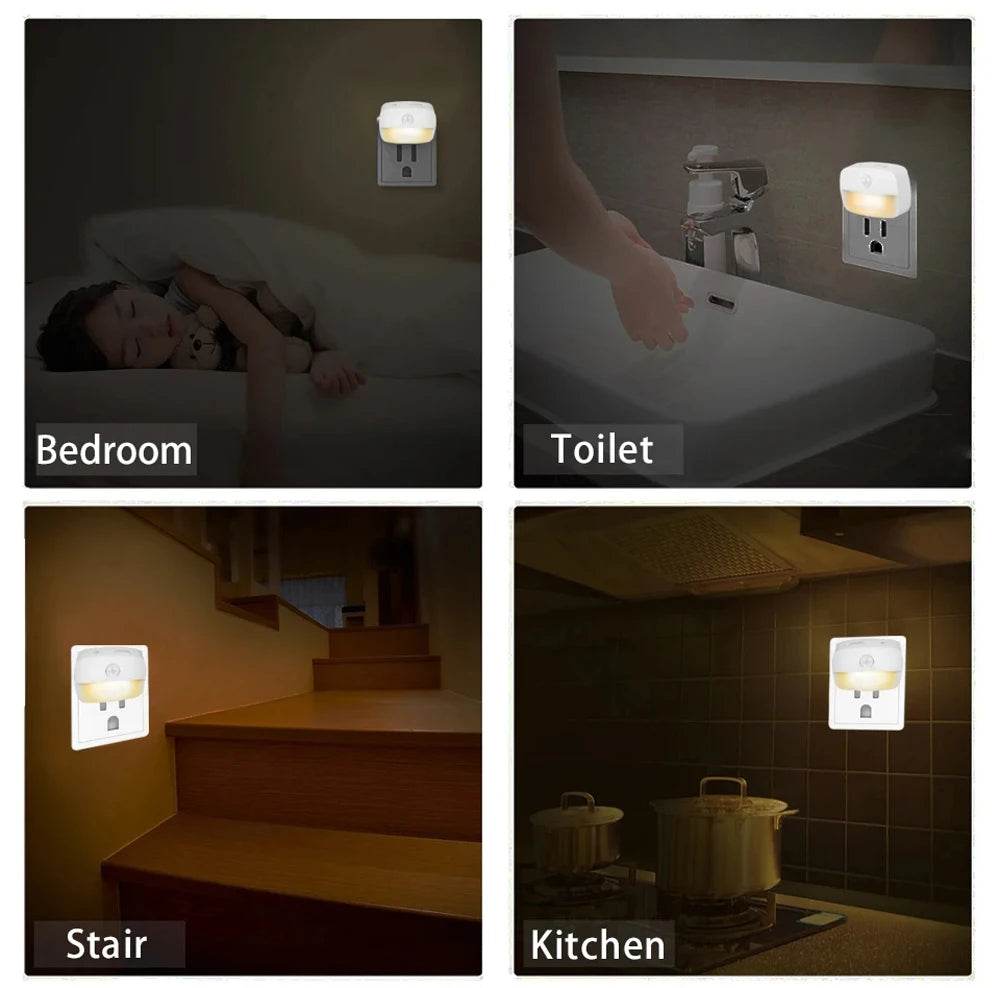 LED Night Light EU Plug In Smart Motion Sensor Light 220V Wall Lamp for Home Aisle WC Hallway Stair Kitchen Bedroom Night Lamp - Dreamy-Designs Store Online