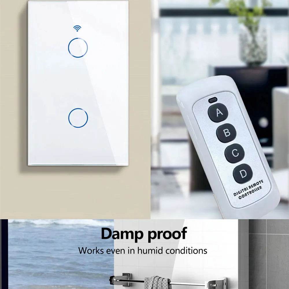 Tuya US WiFi Smart Wall Switch RF433 1/2/3/4 Gang No Neutral Wire Touch Sensor LED Light Switches Smart Home Alexa Google Home - Dreamy-Designs Store Online
