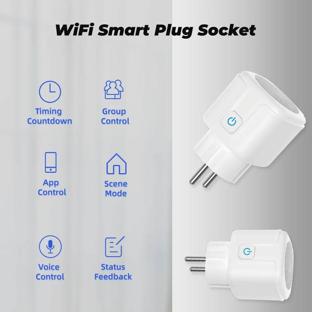TUYA Smart Plug WiFi/Zigbee Socket EU 16A/20A With Power Monitor Timing Function Voice Control Works With Alexa GoogleHome - Dreamy-Designs Store Online
