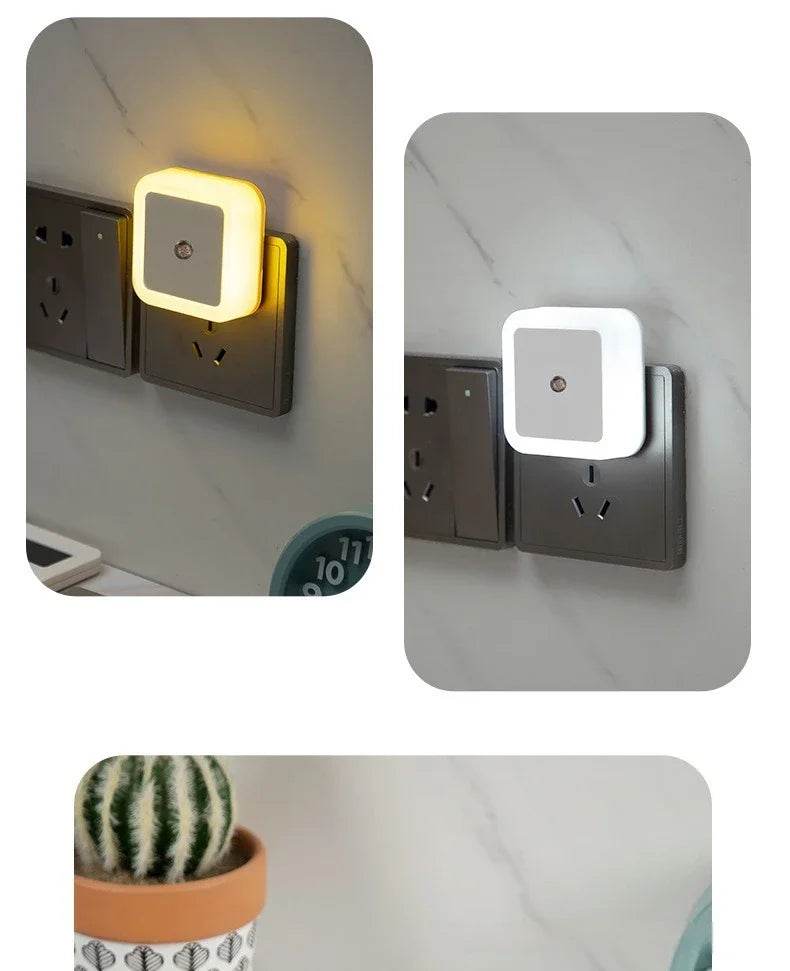 Mini LED Night Light EU Plug In Smart Control Sensor Ambient Light For Home Aisle WC Hallway Stair Bedroom Children's Night Lamp - Dreamy-Designs Store Online
