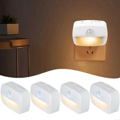 LED Night Light EU Plug In Smart Motion Sensor Light 220V Wall Lamp for Home Aisle WC Hallway Stair Kitchen Bedroom Night Lamp - Dreamy-Designs Store Online