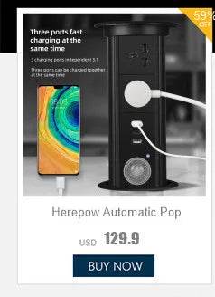 Herepow 118 Series Thailand American Standard Dual USB Wall Socket Smart Home Appliance Plug Adapter Type-c 3.1A Fast Charging - Dreamy-Designs Store Online