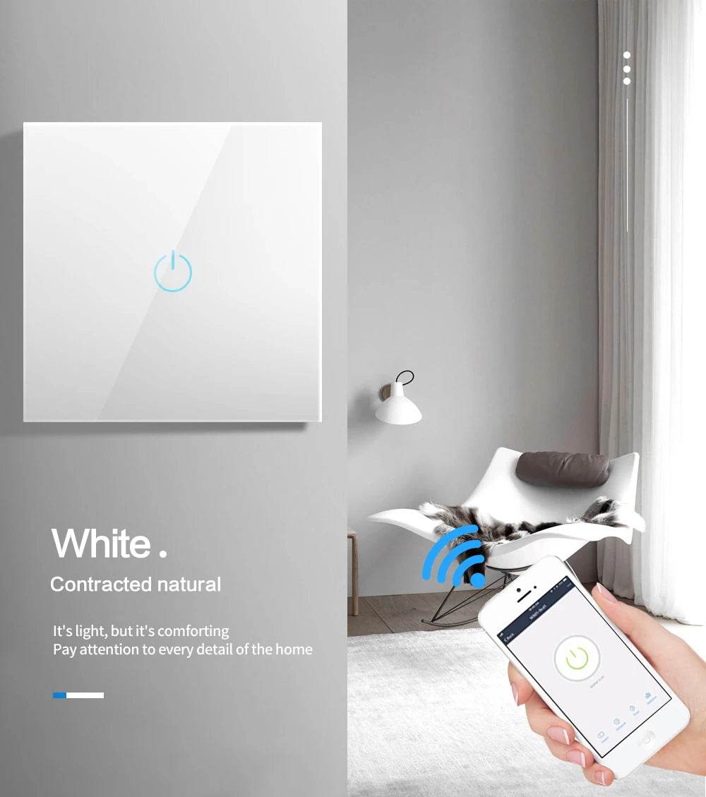 BONDA Smart Switch Alexa RF433 No Neutral Tuya Control Works With Google 1/2/3 Gang Smart Life Home Light WiFi Touch Switches - Dreamy-Designs Store Online