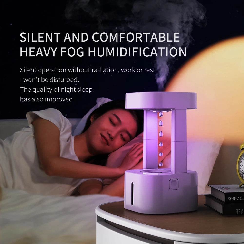 580ML Anti-Gravity Water Drop Humidifier (3 Modes) / Levitating Water Drops / Ultrasonic Cool Mist Maker / Fogger / LED Night Light / Essential Oil Diffuser / Aromatherapy / Home Office Portable - Dreamy-Designs Store Online