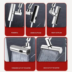 New Kitchen Waterfall Three-mode Universal Swivel Extension Faucet Splash-proof Nozzle Sink Multi-function - Dreamy-Designs Store Online