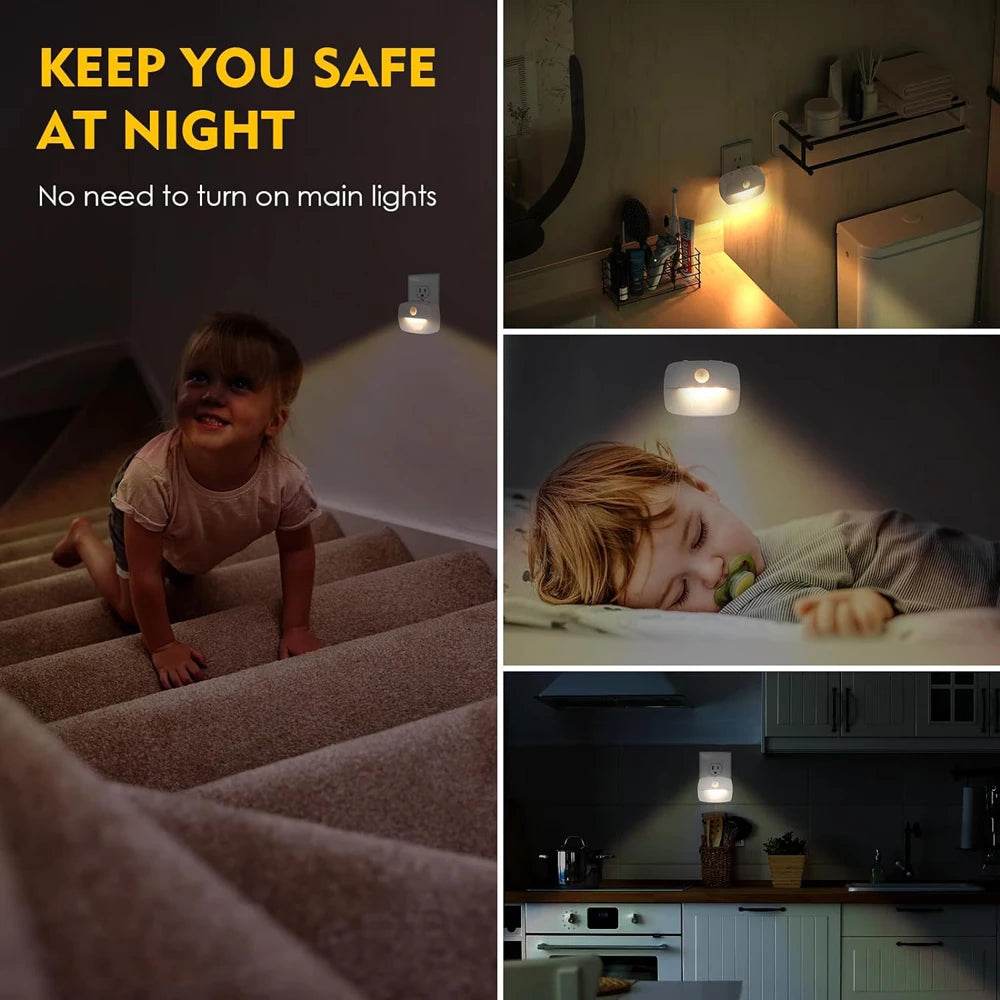 LED Night Light EU Plug In Smart Motion Sensor Light 220V Wall Lamp for Home Aisle WC Hallway Stair Kitchen Bedroom Night Lamp - Dreamy-Designs Store Online