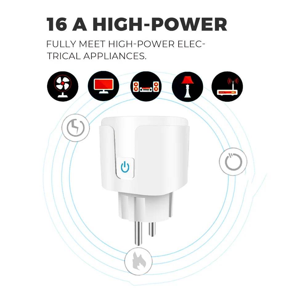 TUYA Smart Plug WiFi/Zigbee Socket EU 16A/20A With Power Monitor Timing Function Voice Control Works With Alexa GoogleHome - Dreamy-Designs Store Online