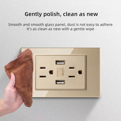 Herepow 118 Series Thailand American Standard Dual USB Wall Socket Smart Home Appliance Plug Adapter Type-c 3.1A Fast Charging - Dreamy-Designs Store Online