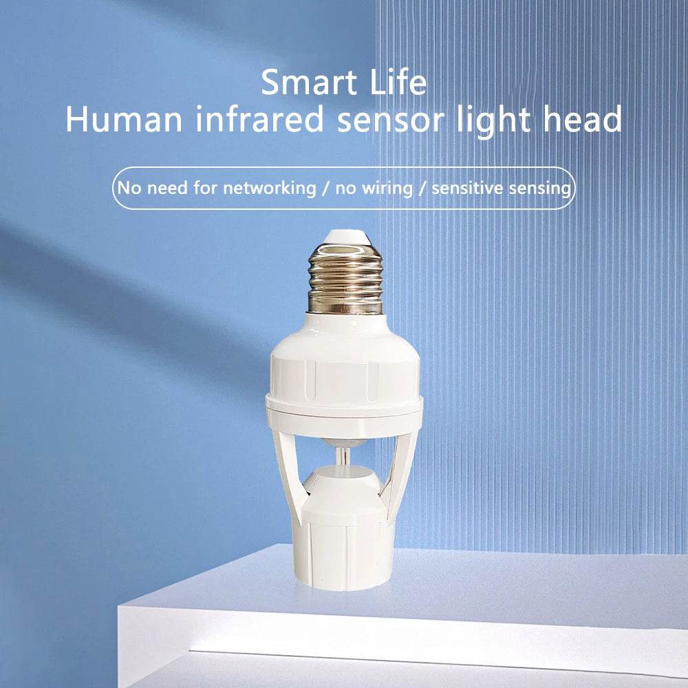 Smart Motion Sensor Light Bulb Holder E27 PIR Induction Sensor Adapter Lamp Base Converter Automatic LED Switch AC 110V 220V - Dreamy-Designs Store Online