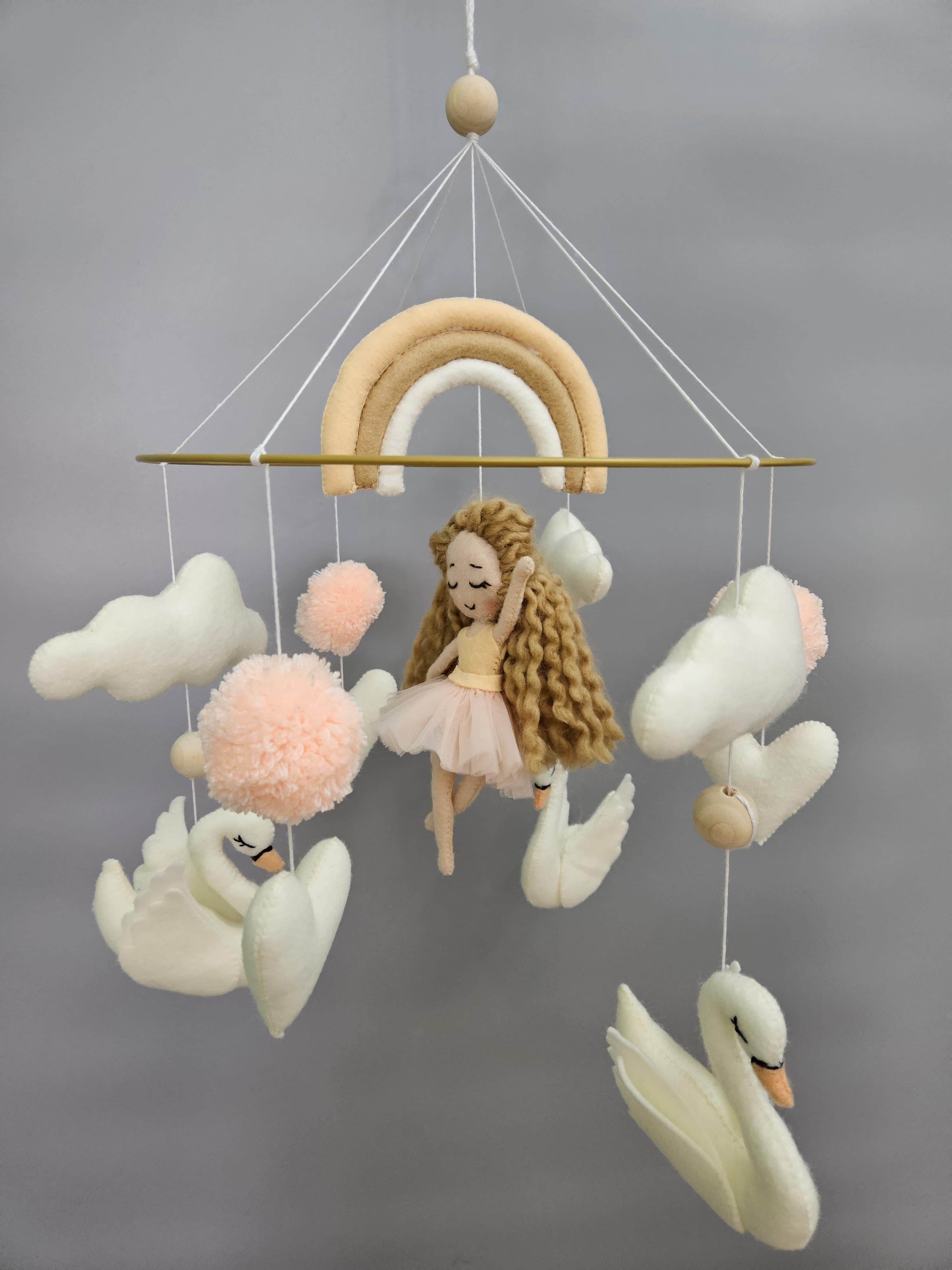 Handcrafted Wonder: Swan Princess Mobile - Dreamy-Designs Store Online