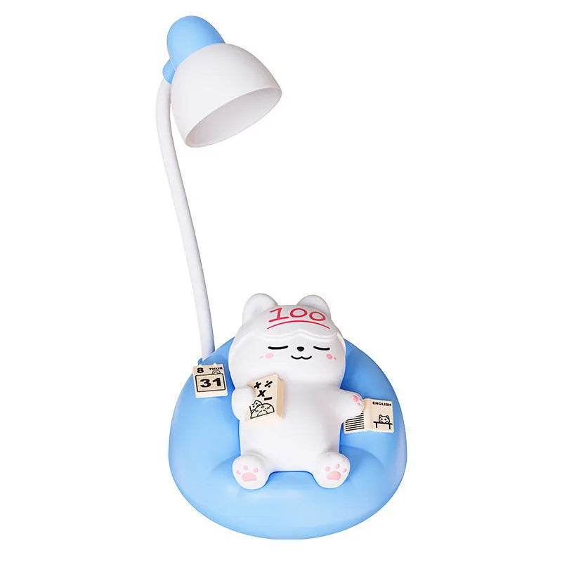 Creative Sleeping Cat Small Night Lamp (Blue/Pink/White/Yellow) - USB Rechargeable Pat Lamp with Adjustable Brightness - Dreamy-Designs Store Online