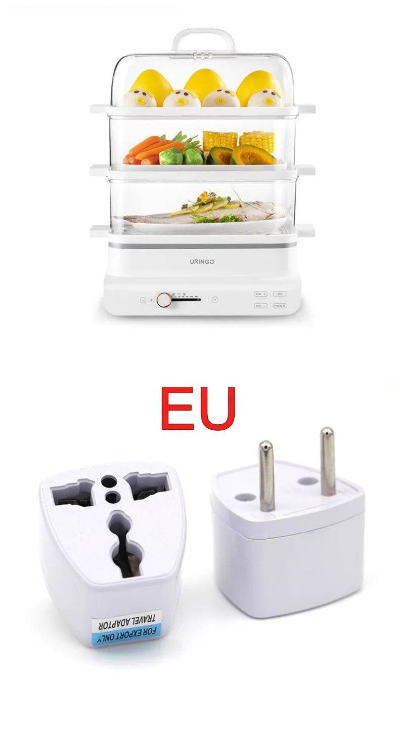 Household Small Multi Function Electric Steamer (3-Tier) (10L+) (White) (355 * 275 * 439mm) - Dreamy-Designs Store Online